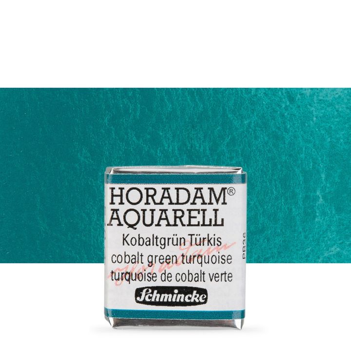Schmincke Horadam Aquarellfarben im halben Näpfchen – 510 Kobaltgrün Türkis