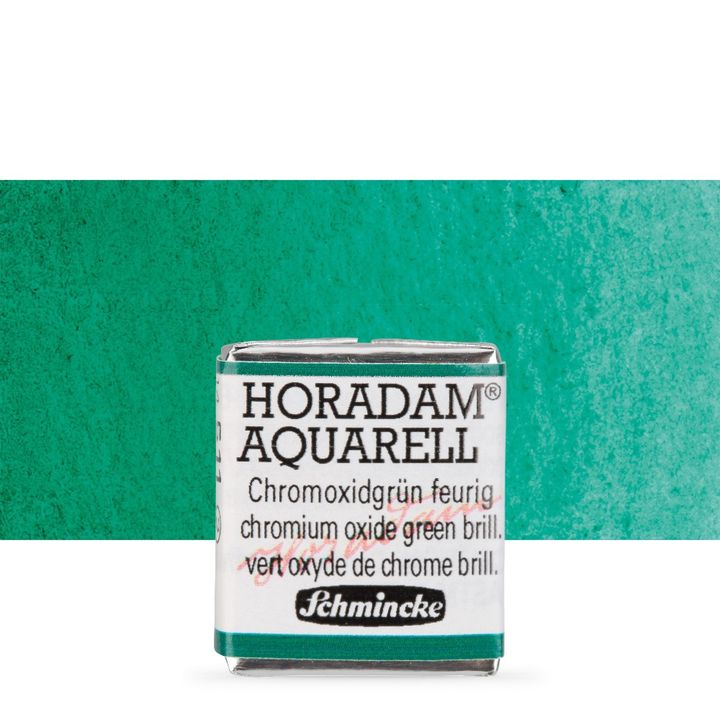 Schmincke Horadam Aquarellfarben im halben Näpfchen – 511 chromium oxide green brilli