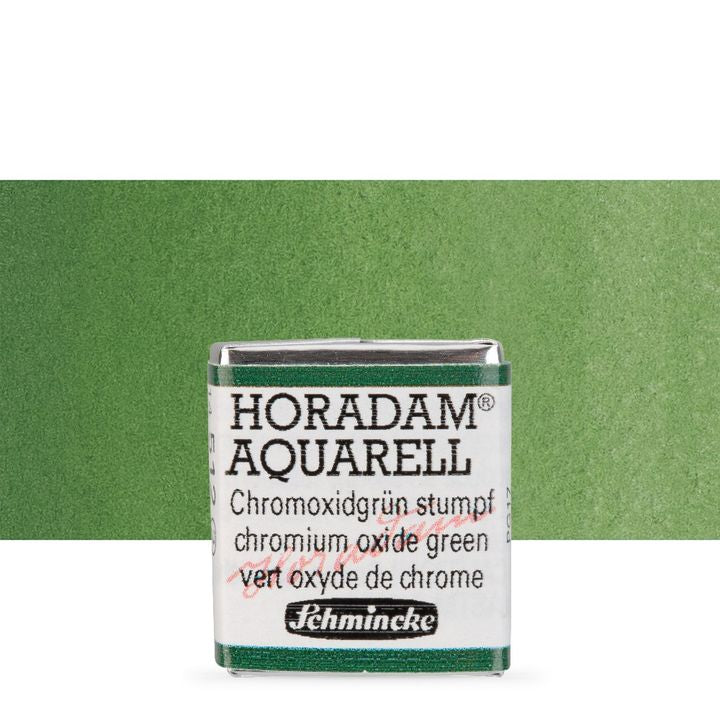 Schmincke Horadam Aquarellfarben im halben Näpfchen – 512 chromium oxide green