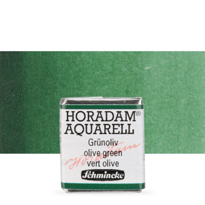 Schmincke Horadam Aquarellfarben im halben Näpfchen – 515 Olivgrün