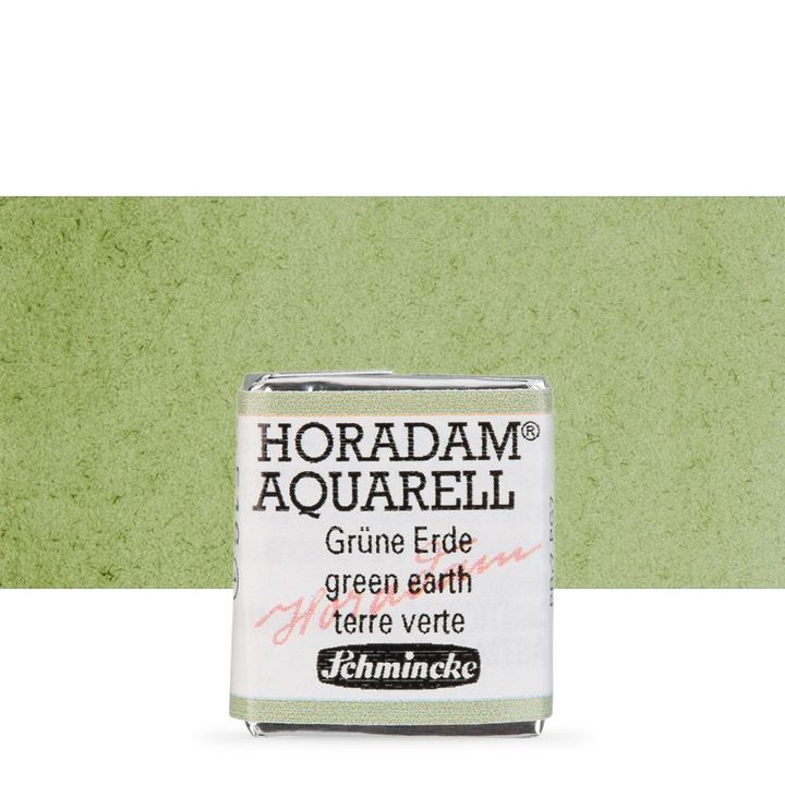 Schmincke Horadam Aquarellfarben im halben Näpfchen – 516 green earth