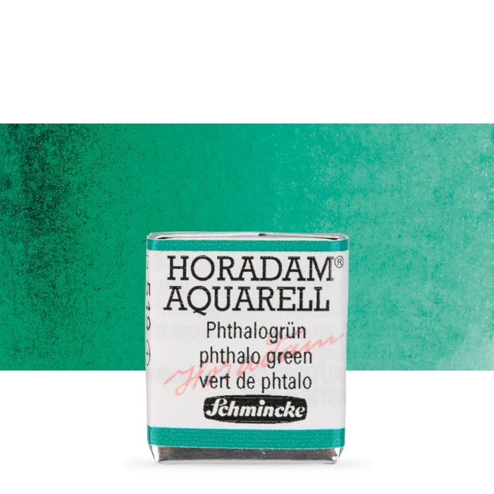 Schmincke Horadam Aquarellfarben im halben Näpfchen – 519 phthalo Grün