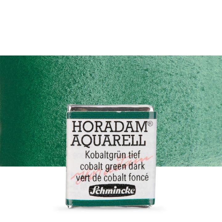 Schmincke Horadam Aquarellfarben im halben Näpfchen – 533 Kobaltgrün dunkel