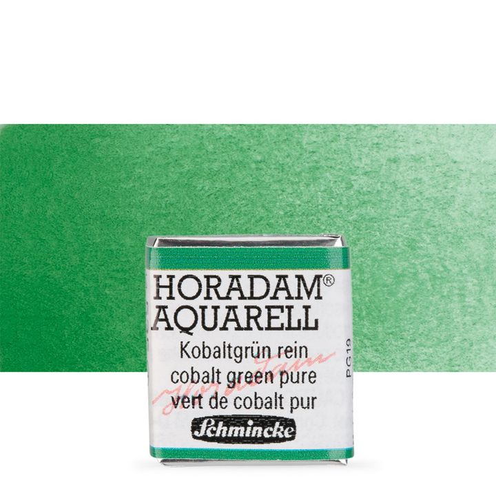 Schmincke Horadam Aquarellfarben im halben Näpfchen – 535 Kobaltgrün pure