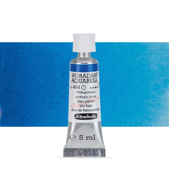 Schmincke HORADAM Aquarellfarben in der 5 ml Tube – 484 phthalo Blau