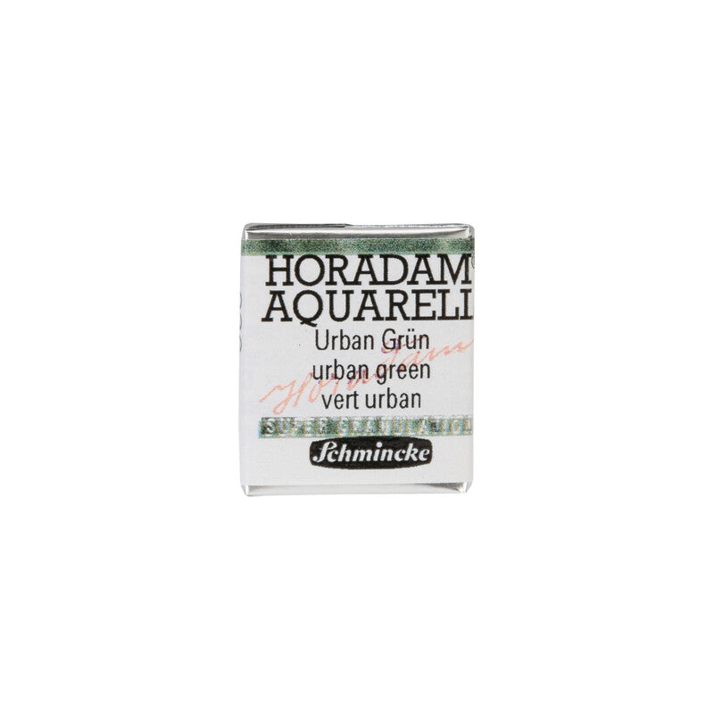 Schmincke Horadam Aquarellfarbe halbe Näpfchen – Urban yellow – 936 Urbangrün