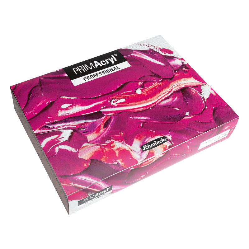Schmincke PRIMAcryl Holzkasten mit Acrylfarben 10 x 35 ml + Weiß 150 ml und Pinseln