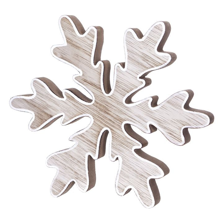 Schneeflocke aus Holz 20 cm — Bild 3
