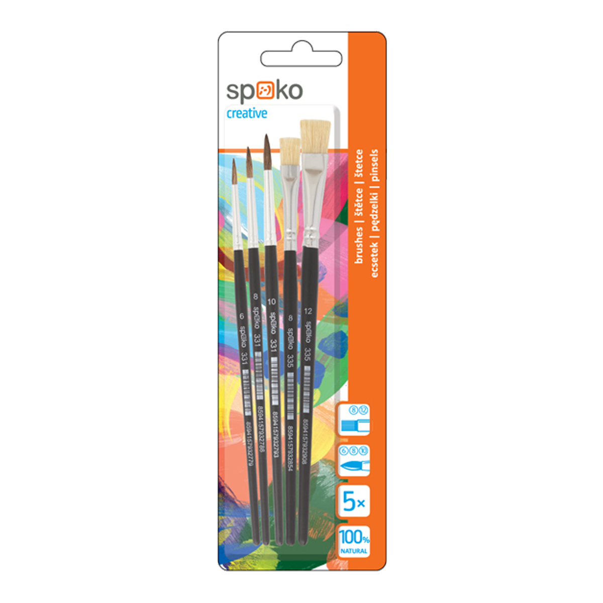 Schulpinsel-Set Spoko S0339, 5-tlg.