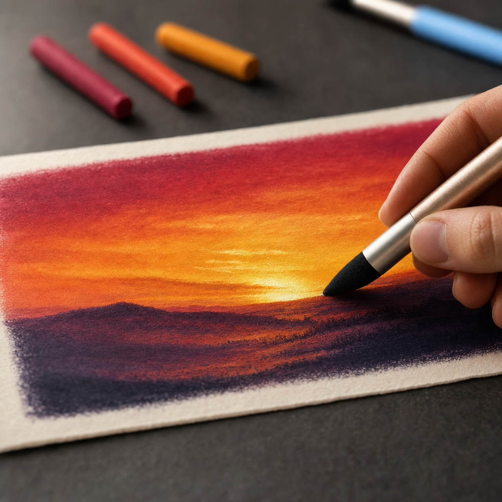 Schwamm-Wischerstift zum Verblenden von Pastell und Farben 13,6 cm