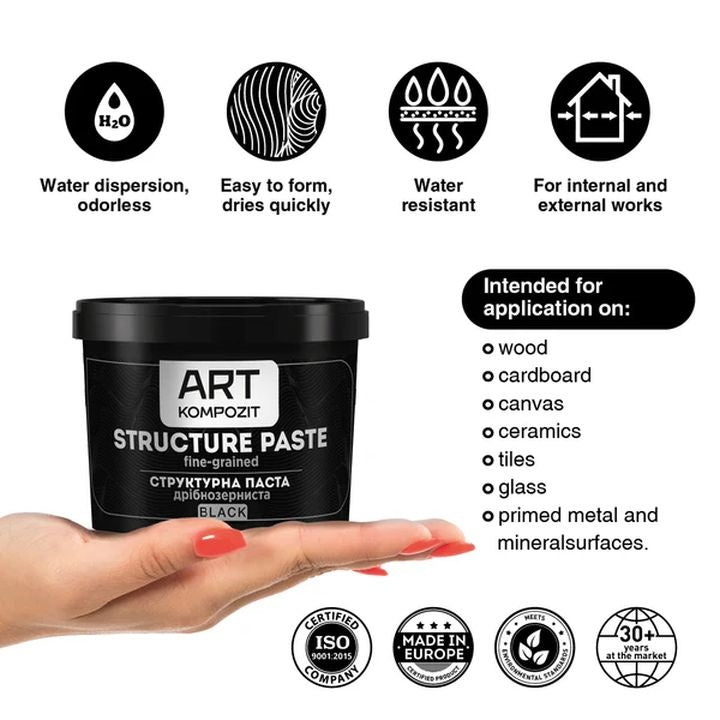 Schwarze, feinkörnige Strukturpaste von Kompozit | verschiedene Größen — Bild 5
