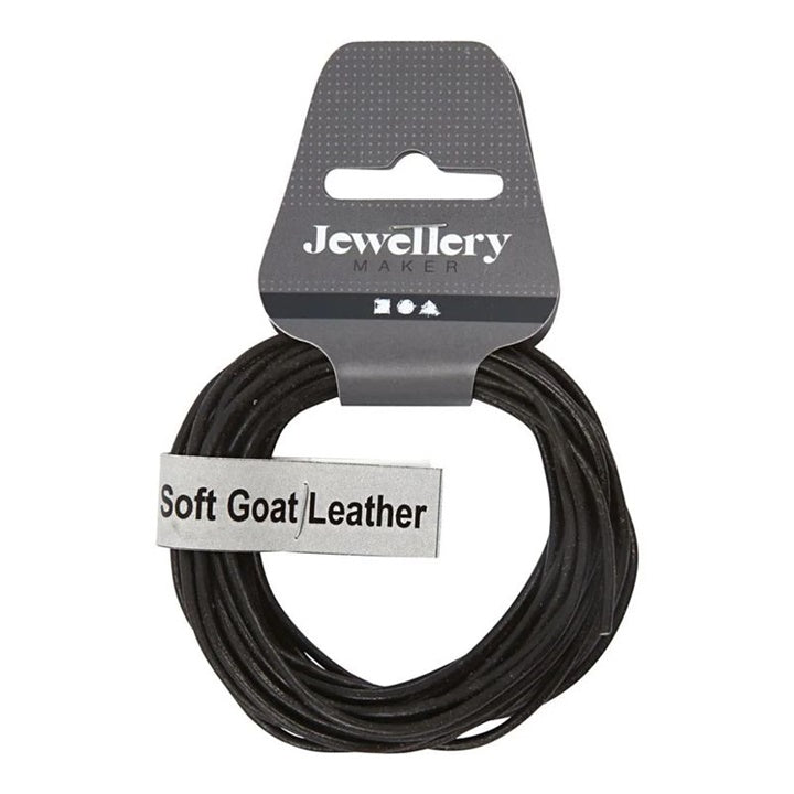 Schwarzes Lederband 2mm x 4m — Bild 3