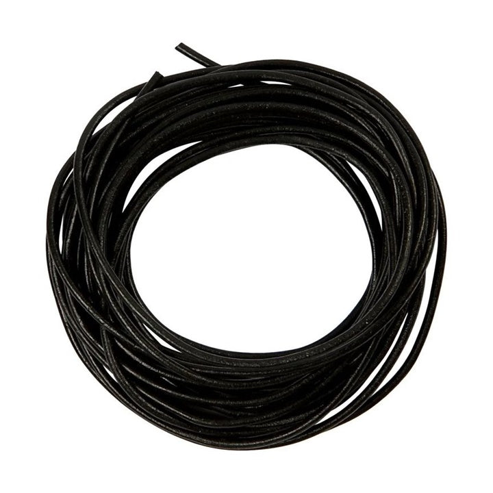 Schwarzes Lederband 2mm x 4m — Bild 1