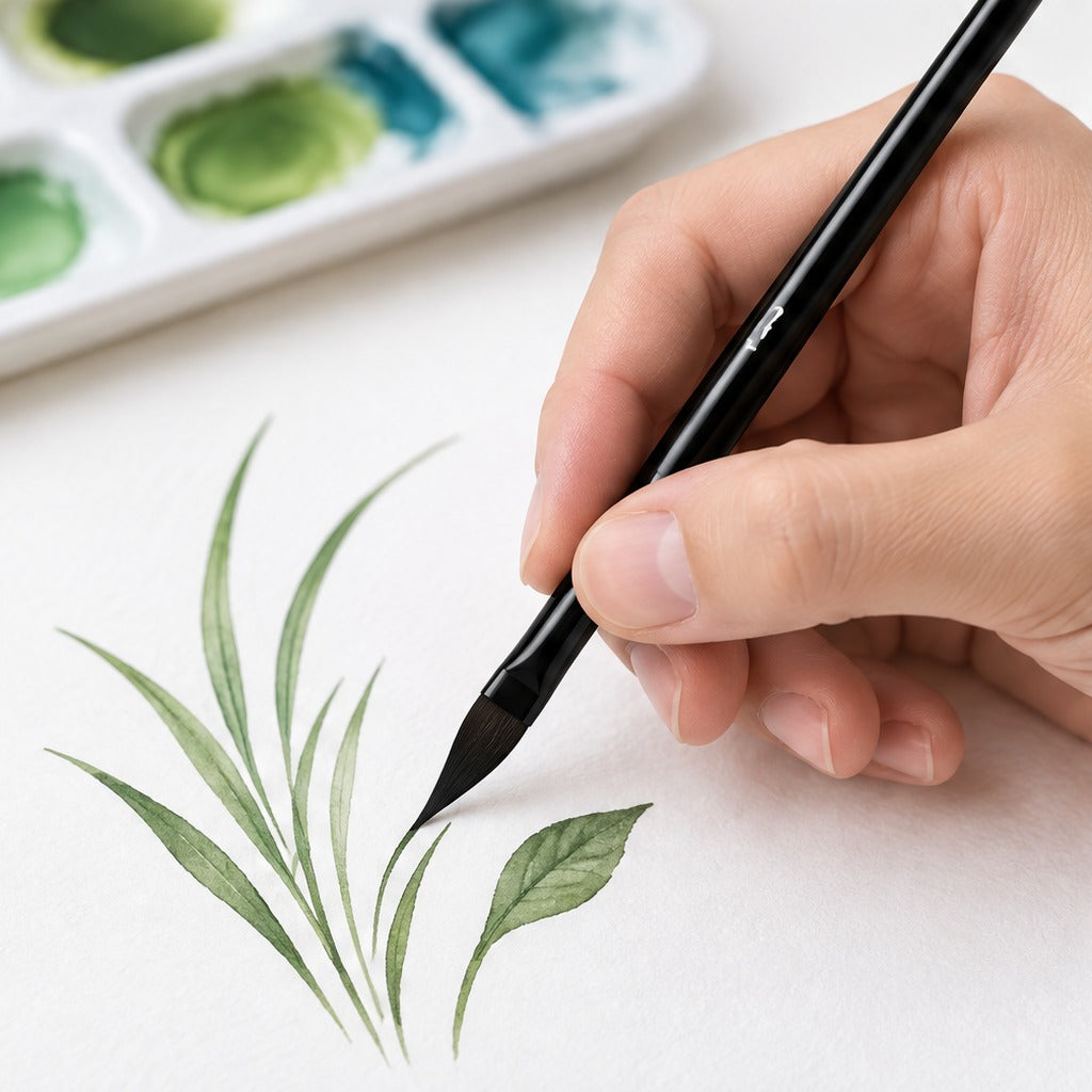 Schwertpinsel für Aquarell & Details, Größen 1 – 4 - 4er-Set