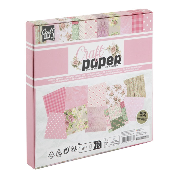 Scrapbooking-Papier 20 x 20 cm | rosa Farbtöne — Bild 4