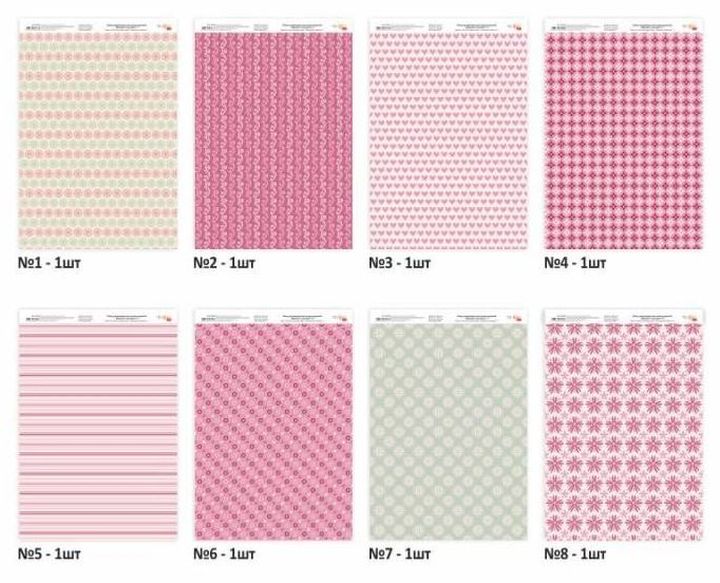 Scrapbooking Papier Set "Momente der Zärtlichkeit" 21 x 29,7 cm | 8 Blatt — Bild 4