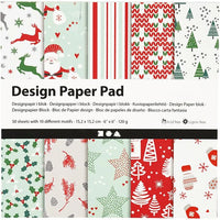 Scrapbooking Papier | Weihnachtsmotiv 50 Blatt 15,2 x 15,2 cm — Bild 1