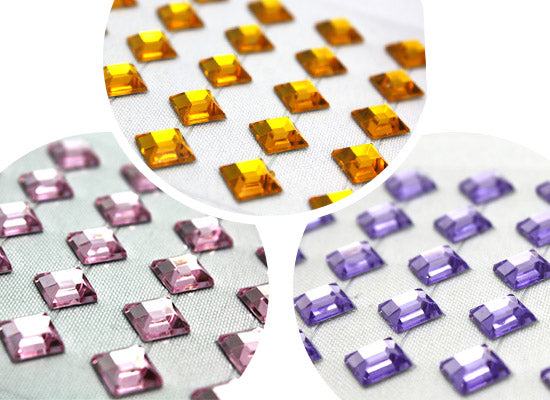 Selbstklebende Kristalle - Quadrate (8mm) | verschiedene Farben — Bild 1