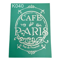Selbstklebende Schablone Cafe de Paris 20 x 15 cm — Bild 1