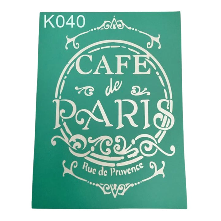 Selbstklebende Schablone Cafe de Paris 20 x 15 cm — Bild 1