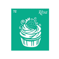 Selbstklebende Schablone Rosa Talent 9 x 10 cm - Muster Nr. 72 — Bild 1