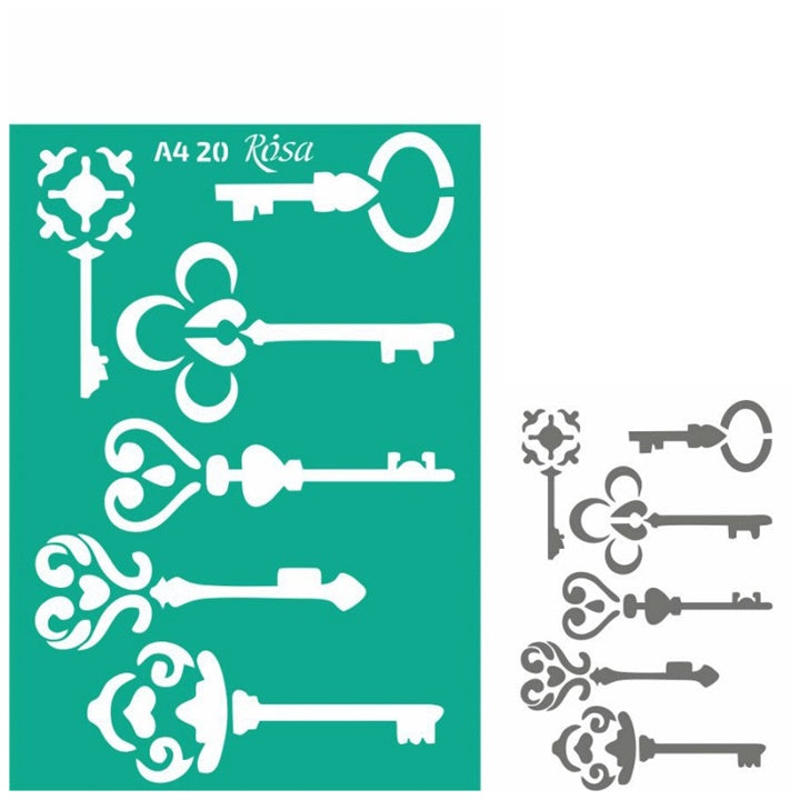 Selbstklebende Schablone Rosa Talent A4 - Muster Nr. 20 — Bild 2