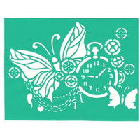 Selbstklebende Schablone Schmetterling mit Uhr 20 x 15 cm — Bild 2