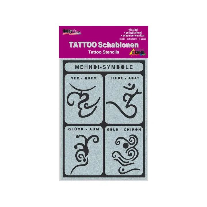 Selbstklebende Tattoo-Schablone Mehndi-Symbole — Bild 2