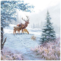 Servietten für Decoupage Deer Family - 1 Stück — Bild 1