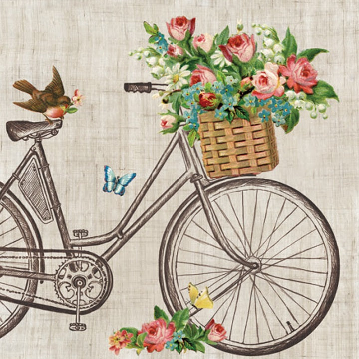 Servietten für Decoupage Robin on Bike - 1 Stück — Bild 2
