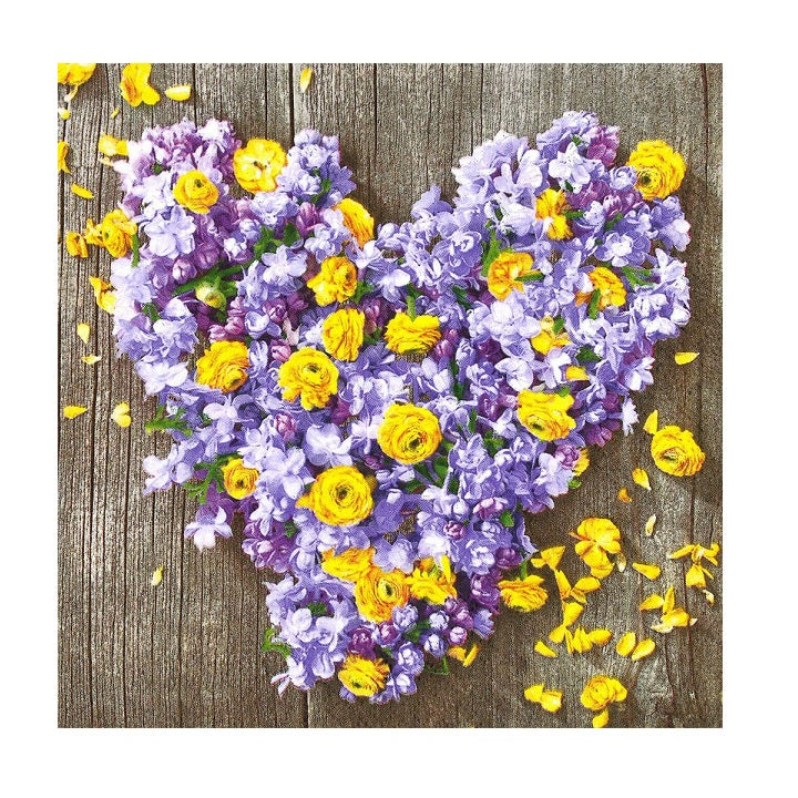 Servietten in Herzform mit Blumen-Decoupage — Bild 2