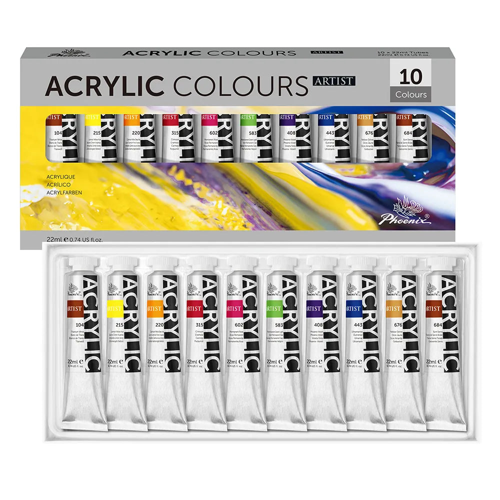 Set akrilnih boja Phoenix Artist 10 x 22 ml
