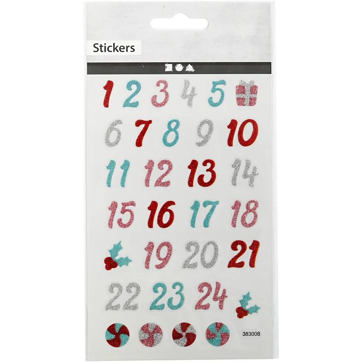 Set aus 31 Weihnachtsaufklebern | Adventskalender — Bild 3