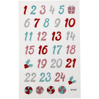 Set aus 31 Weihnachtsaufklebern | Adventskalender — Bild 1