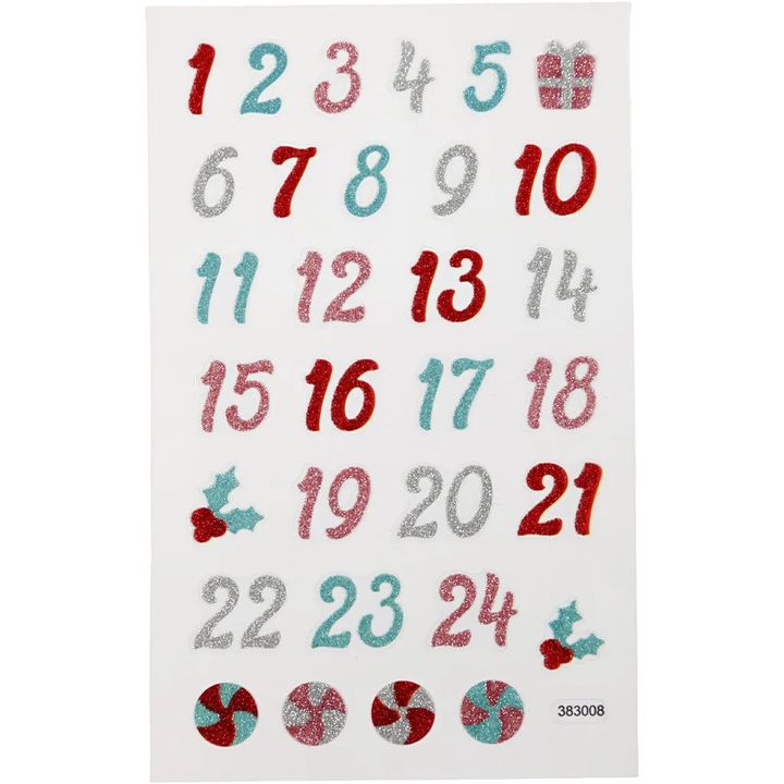 Set aus 31 Weihnachtsaufklebern | Adventskalender — Bild 4