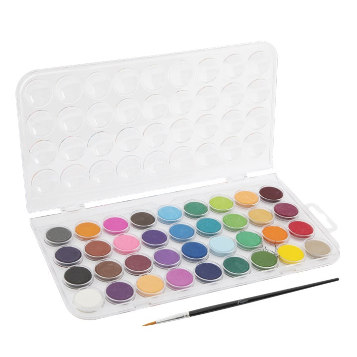 Set aus 36 Aquarellfarben und Pinsel — Bild 1
