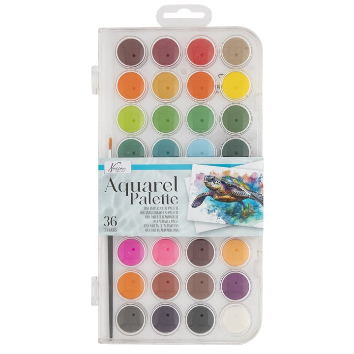 Set aus 36 Aquarellfarben und Pinsel — Bild 3