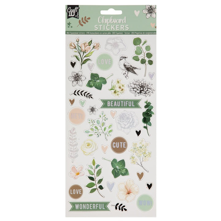 Set aus festen Chipboard-Stickern | verschiedene Motive — Bild 1