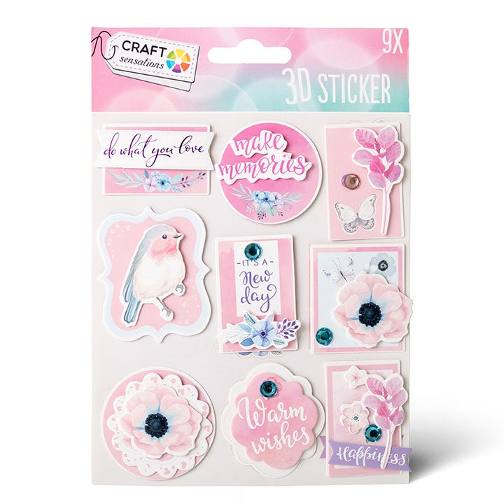 Set von 3D-Aufklebern – Rosa