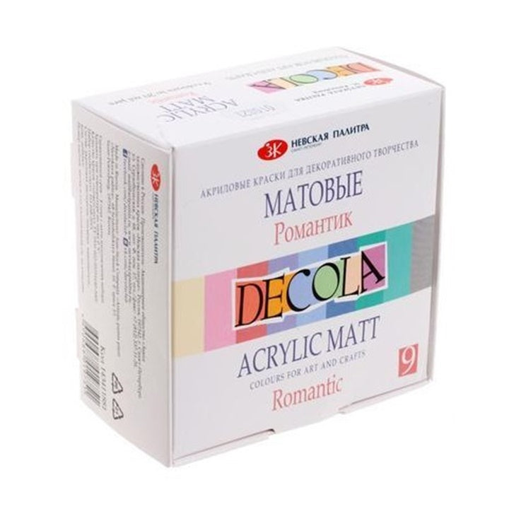 Decola Set mit matten Acrylfarben 9x20 ml – Romantic