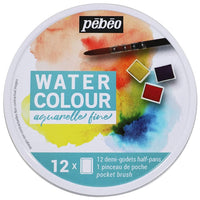Pebeo Aquarellfarben-Set im Metallkasten – 12 ks