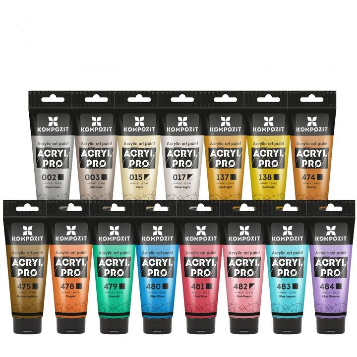 Set metallischer Acrylfarben ACRYL PRO Kompozit 15x75 ml — Bild 8
