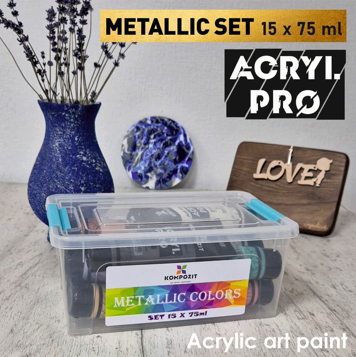 Set metallischer Acrylfarben ACRYL PRO Kompozit 15x75 ml — Bild 9