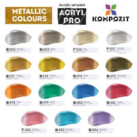 Set metallischer Acrylfarben ACRYL PRO Kompozit 15x75 ml — Bild 10