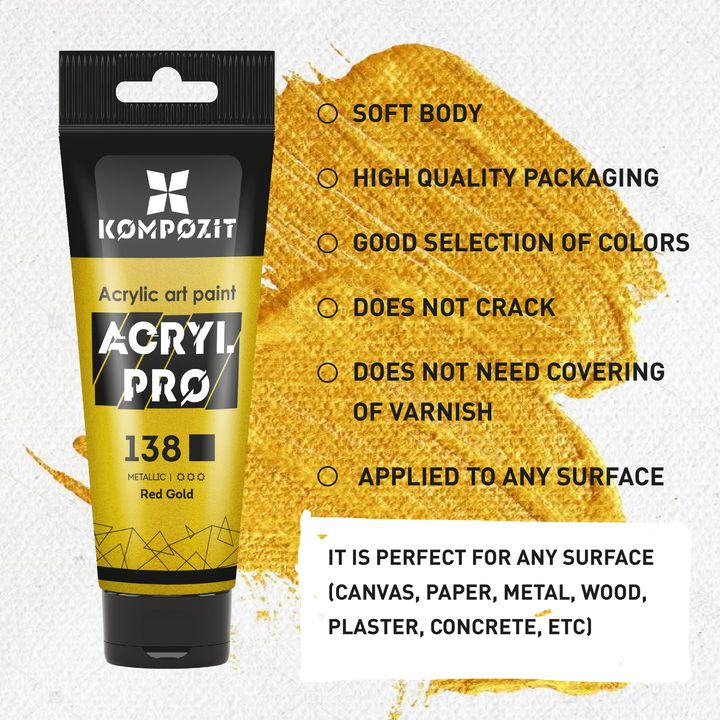 Set metallischer Acrylfarben ACRYL PRO Kompozit 15x75 ml — Bild 12