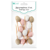 Set mit 12 kleinen Deko-Eiern zum Stecken | verschiedene Farben — Bild 1