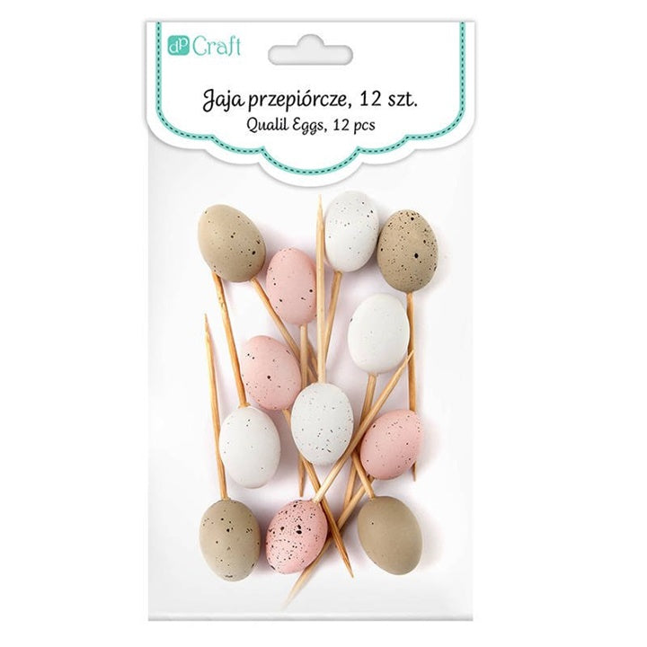 Set mit 12 kleinen Deko-Eiern zum Stecken | verschiedene Farben — Bild 1