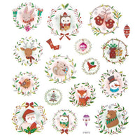 Set mit 18 Weihnachtsaufklebern | Weihnachtskränze — Bild 1