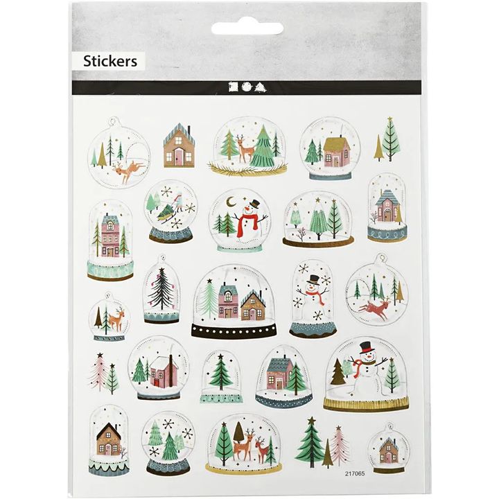 Set mit 25 Weihnachtsaufklebern | Schneekugeln — Bild 3