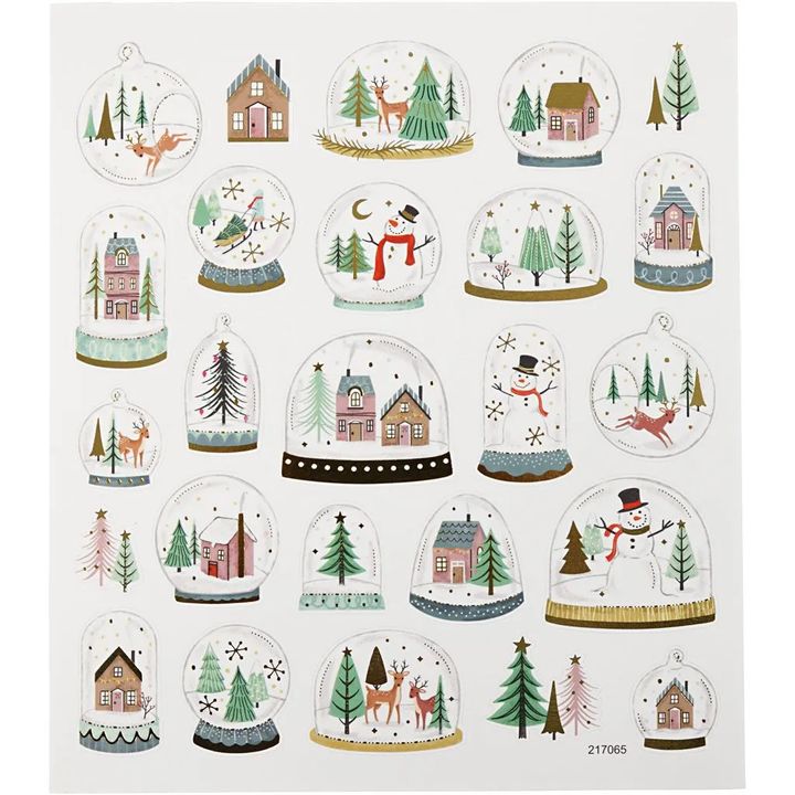Set mit 25 Weihnachtsaufklebern | Schneekugeln — Bild 1